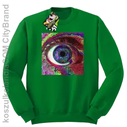 PSYCHODELIC EYE - Bluza męska standard bez kaptura zielona 