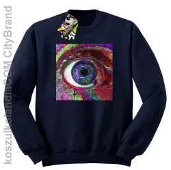 PSYCHODELIC EYE - Bluza męska standard bez kaptura granat 