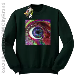 PSYCHODELIC EYE - Bluza męska standard bez kaptura butelkowa 