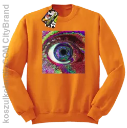 PSYCHODELIC EYE - Bluza męska standard bez kaptura pomarańcz 