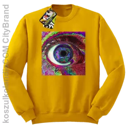 PSYCHODELIC EYE - Bluza męska standard bez kaptura żółta 