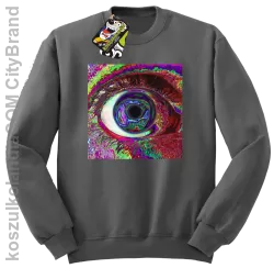 PSYCHODELIC EYE - Bluza męska standard bez kaptura szara 