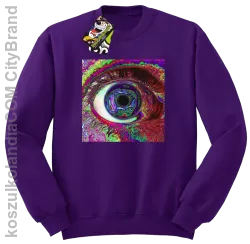 PSYCHODELIC EYE - Bluza męska standard bez kaptura fiolet 