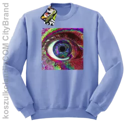 PSYCHODELIC EYE - Bluza męska standard bez kaptura błękit 