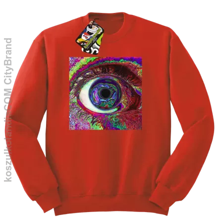 PSYCHODELIC EYE - Bluza męska standard bez kaptura czerwona 