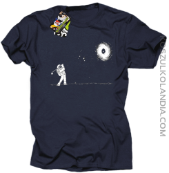 Astro Golfista na księżycu - koszulka męska granat