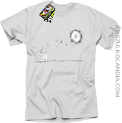 Astro Golfista na księżycu - koszulka męska biała 