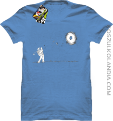 Astro Golfista na księżycu - koszulka męska błękit 