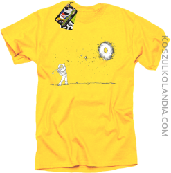 Astro Golfista na księżycu - koszulka męska żółta 