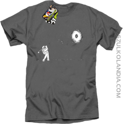 Astro Golfista na księżycu - koszulka męska szara 