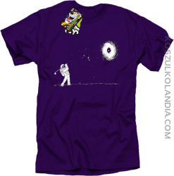 Astro Golfista na księżycu - koszulka męska fioletowa 