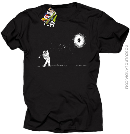 Astro Golfista na księżycu - koszulka męska czarna 