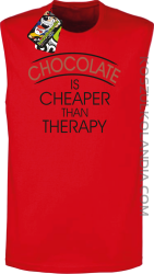 Chocolate is cheaper than therapy - Bezrękawnik męski czerwona 