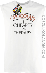 Chocolate is cheaper than therapy - Bezrękawnik męski biały 