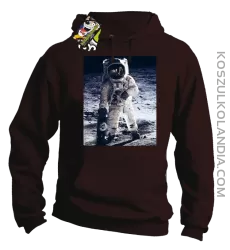 Kosmonauta z deskorolką - Bluza męska z kapturem brąz 