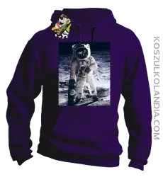 Kosmonauta z deskorolką - Bluza męska z kapturem fiolet 