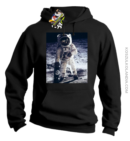 Kosmonauta z deskorolką - Bluza męska z kapturem
