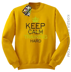 Keep Calm and TRAINING HARD - Bluza męska standard bez kaptura żółta 