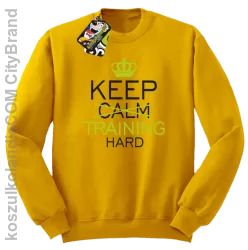 Keep Calm and TRAINING HARD - Bluza męska standard bez kaptura żółta 