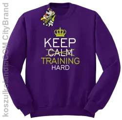 Keep Calm and TRAINING HARD - Bluza męska standard bez kaptura fiolet 