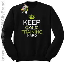 Keep Calm and TRAINING HARD - Bluza męska standard bez kaptura czarna 