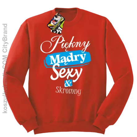 Piękny mądry sexy & skromny - Bluza Standard bez kaptura czerwona 