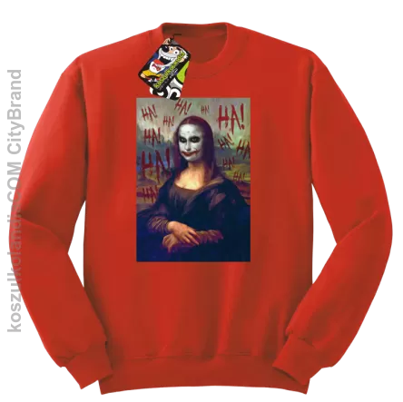 Mona Lisa Hello Jocker - Bluza męska standard bez kaptura czerwona 