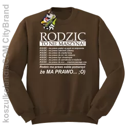 Rodzic to nie maszyna - Bluza STANDARD brąz