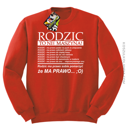 Rodzic to nie maszyna - Bluza STANDARD red