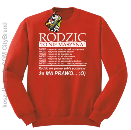 Rodzic to nie maszyna - Bluza STANDARD red