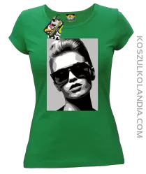 Woman in sunglasses BlackWhite - Koszulka damska zielona