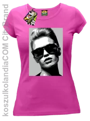 Woman in sunglasses BlackWhite - Koszulka damska fuchsia