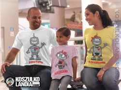 Roborodzinka od 30 zł ! - Stwórz swój gotowy zestaw ! koszulki z nadrukiem na sesję fotograficzną  dla rodziny