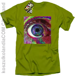 PSYCHODELIC EYE - Koszulka męska  kiwi 