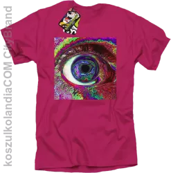 PSYCHODELIC EYE - Koszulka męska fuchsia 