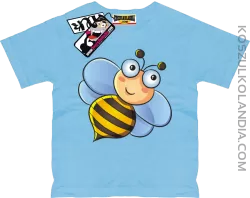 Pszczółka Uśmiechajka - zabawna koszulka dziecięca - błękitny