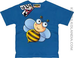 Pszczółka Uśmiechajka - zabawna koszulka dziecięca - niebieski