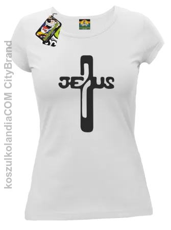 JEZUS w Krzyżu Symbol Vector - Koszulka Damska