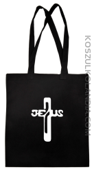 JEZUS w Krzyżu Symbol Vector - torba na zakupy - Czarny