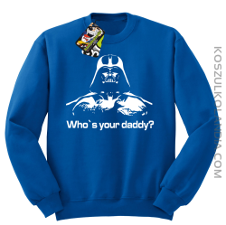 LORD Who`s your daddy - Bluza męska standard bez kaptura niebieska 