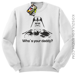 LORD Who`s your daddy - Bluza męska standard bez kaptura biała 