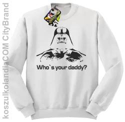 LORD Who`s your daddy - Bluza męska standard bez kaptura biała 