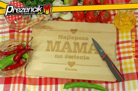 Deska dekoracyjna   NAJLEPSZA MAMA NA ŚWIECIE z grawerem imienia MAMY GRATIS 24x35cm drewno z komputerowym grawerem