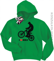 I love Bike - bluza dziecięca z nadrukiem - zielony