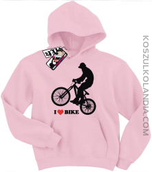 I love Bike - bluza dziecięca z nadrukiem - różowy
