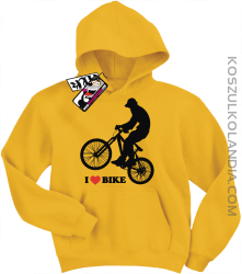 I love Bike - bluza dziecięca z nadrukiem - żółty