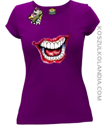 Halloween Jocker Smile Retro - koszulka damska fioletowa