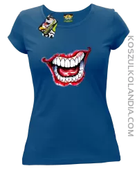 Halloween Jocker Smile Retro - koszulka damska niebieska