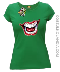 Halloween Jocker Smile Retro - koszulka damska zielona
