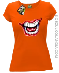 Halloween Jocker Smile Retro - koszulka damska pomarańczowa